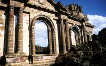 church ruin in the lava of Paricutín Volcano, Michoacán, México