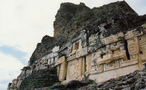 "western frieze" at the main temple in Xunantunich, Belize