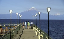 view from Frutillar towards the Osorno volcanoe