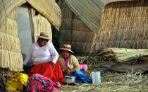 Uro women at Lake Titicaca, Peru