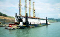 Work on the shipping channel, Panama Canal