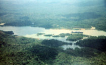 Panama Canal and Lake Gatún from above