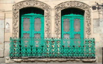 zwei Fenster in Oaxaca, Mexiko
