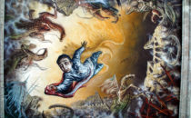 Ceiling fresco in the Castillo de Chapultepec with the heroic cadet Juan Escutia, Mexico City