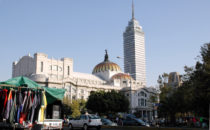 View of the Torre Latinoamericana and the Palacio de Bellas Artes, Mexico City