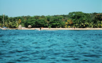 Roatán - beach seen from the water, Honduras