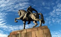 Equestrian statue at the Morro de Tulcán in Popayán, Colombia
