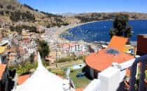 Blick auf Copacabana vom Hotel La Cupula, Bolivien