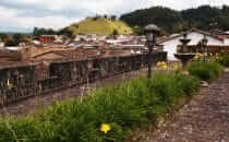 Popayán, view towards Morro de Tulcán, Colombia