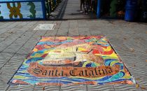 in front of the bridge to Santa Catalina, Providencia, Colombia