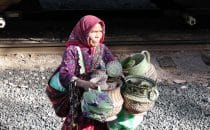 Trader at a train station, Copper Canyon, Mexico