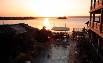 Abendstimmung am Pool, Flores, Guatemala