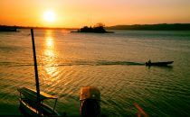 Sonnenuntergang in Flores, Guatemala