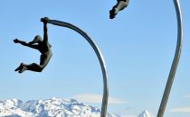 Skulptur am Ufer in Puerto Natales, Patagonien, Chile