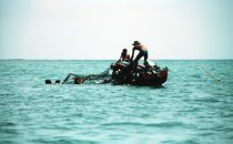 Fishermen at work in the San Blas Archipelago, Panama